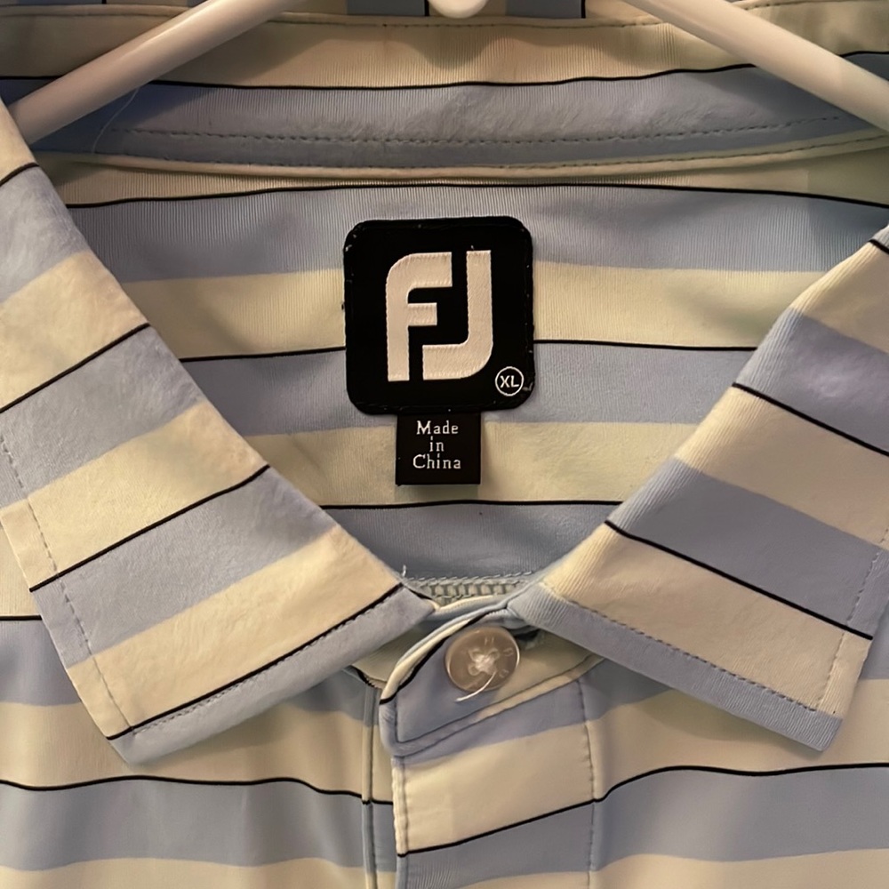 FootJoy golf polo - light blue with cream stripes